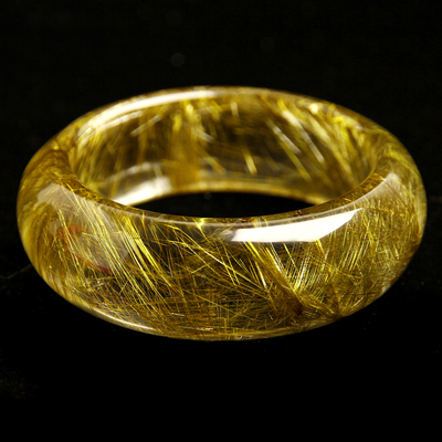 天然钛晶手镯金发晶手镯 天然水晶手镯天然发晶手镯女士手镯