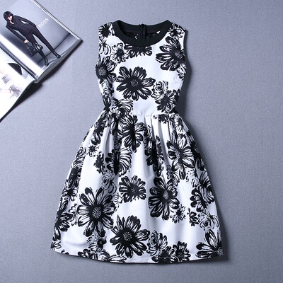 海伦公主helencsc欧洲站秋季女装新名媛复古水墨印花蕾丝连衣裙