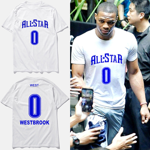 star神龟威少短袖t恤男体恤半袖nba雷霆威少0号篮球训练服 all