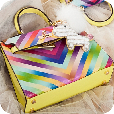 真皮女包彩虹凯莉包迷你包单肩包手提包真皮女包全国包邮