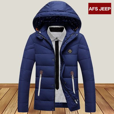 afs jeep/戰地吉普正品羽絨男裝撞色款加厚羽絨服可脫卸帽外套潮