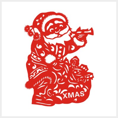 j599 圣诞老人装饰剪纸窗花贴纸贴画玻璃圣诞节老人橱窗圣诞墙贴