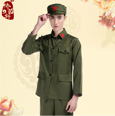 革命军装红卫兵服装军服装红军舞台装文革解放演唱演出65式老军装