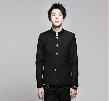 新日韩式高中修身中山装男休闲便服单西装日本校服男制服热血高校