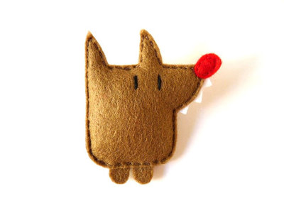 tipinlee原创自制 森系不织布胸针/毛毡胸花/大灰狼微章/可爱别针