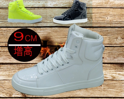 男士增高鞋板鞋8cm内增高男鞋休闲鞋春季潮鞋 增高鞋男式10cm白色