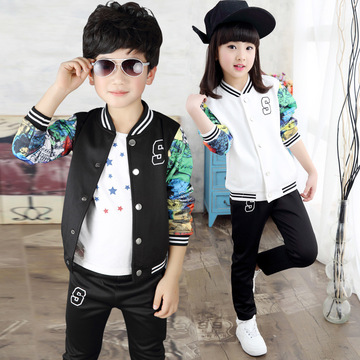 春秋季男女小孩子套装中大童上衣裤子两件套儿童外套宝宝潮运动装
