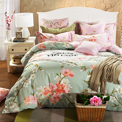 梦兰家纺全棉暖绒磨毛四件套韩版简约床上用品纯棉套件加厚冬