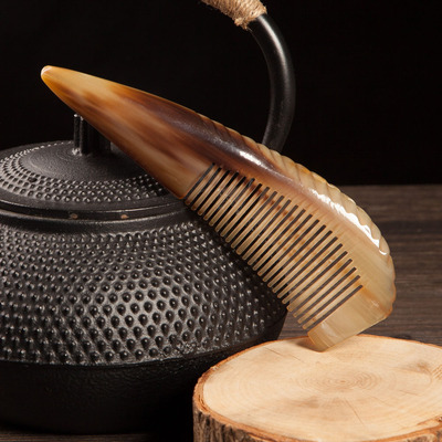 天然手工白牦牛角梳 正品牛角包包梳子养发包包牛角梳