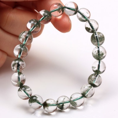 聚宝盆绿幽灵水晶手链