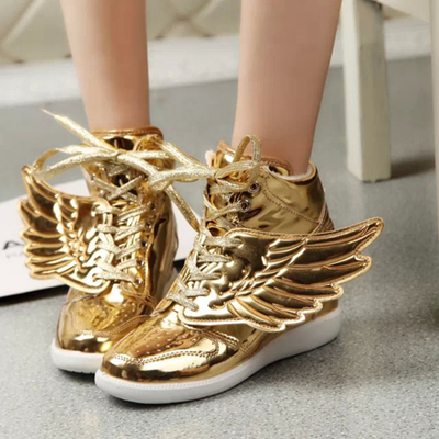 天使之翼翅膀鞋韩版潮流女鞋高帮鞋板鞋女运动休闲鞋嘻哈街舞鞋子