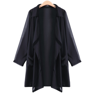 女装 夜染衣 女装220斤胖mm宽松显瘦中长款开衫 2015夏季新款欧美大码