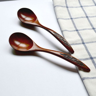 手工雕刻龟甲弯柄汤勺 18*4.5cm 楠木勺子 大宽口饭勺楠木汤勺