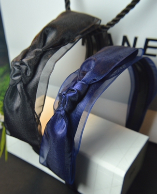 蝴蝶结蕾丝边带帽宽