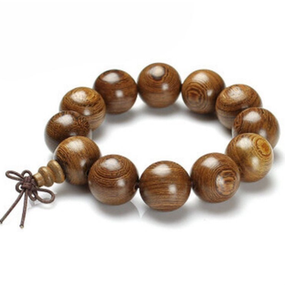 檀木单层串珠民族风天然鸡翅木念珠手链如意结佛塔男手串转运吉祥