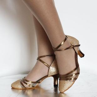 新款促销马蹄中跟6.5cm软底女式成人摩登舞鞋广场舞鞋交谊舞蹈鞋