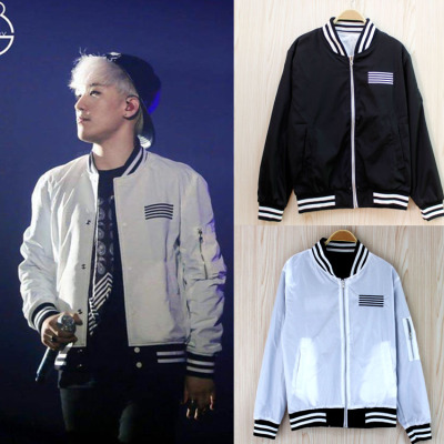 bigbang权志龙gd胜利太阳made演唱会同款双面 黑白棒球服夹克外套