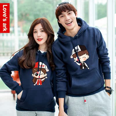 紫色恩典同款黑色印花情侣装外套女正品卫衣秋冬加厚加绒宽松连帽