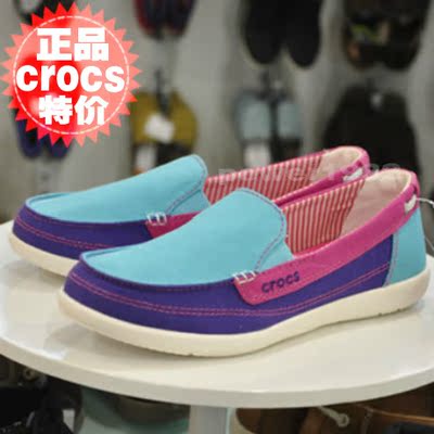 crocs帆布平底鞋