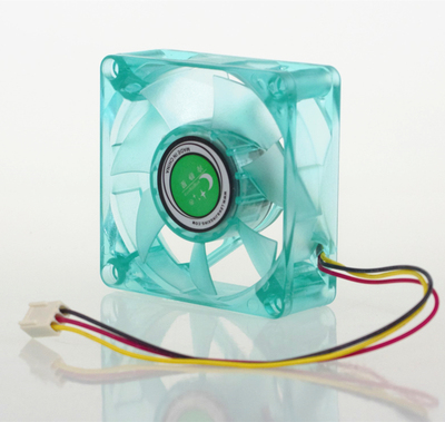 7025 台式机风扇 散热器风扇 绿色透明 小3pin 12v 7cm amd 静音