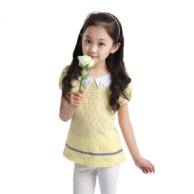 14年 公主 c家夏季新款 包包头小女孩 女童t恤 3-10岁