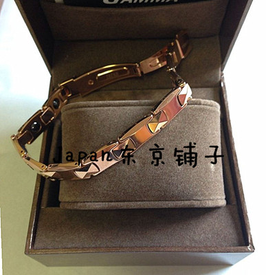 日本代购gamma钨钢锗磁/抗疲劳钛钢保健手链包ems直邮多款入 金银