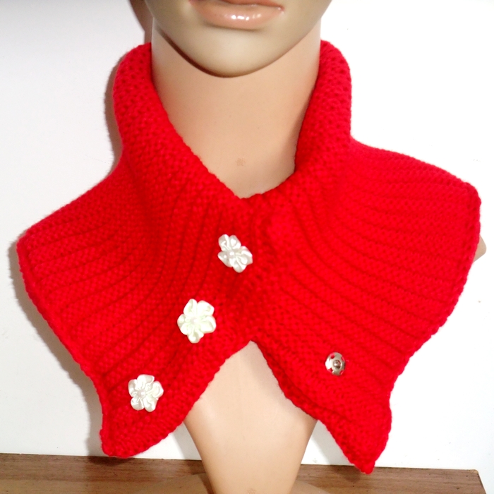 2016秋新款原创花朵粗线围巾针织毛线围脖加厚保暖纯色假领子女孩