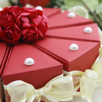 红色珍珠公主蛋糕盒 韩式创意超大号喜糖盒子 结婚婚庆用品