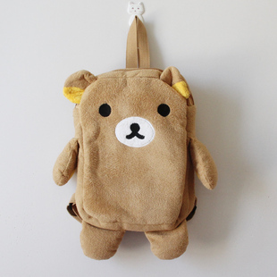 包邮轻松熊 宝宝书包 卡通可爱毛绒双肩包 休闲背包幼儿园书包