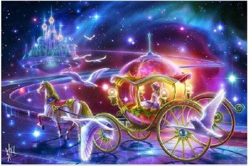 唯美童话十字绣套件 白雪公主 梦幻马车