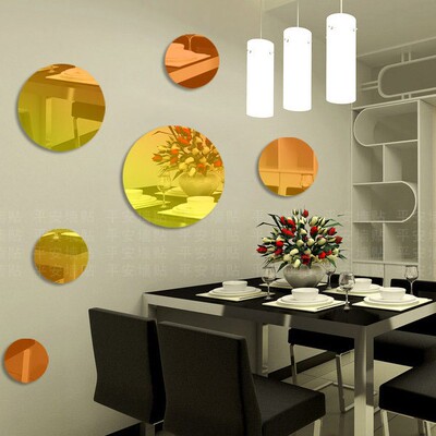 圆镜子可定制水晶立体镜面墙贴画玄关走廊自由组合客厅卧室家居画