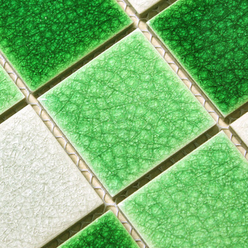奥廷特 冰裂马赛克 陶瓷 地中海绿色白色瓷砖 泳池浴室厨房窗台