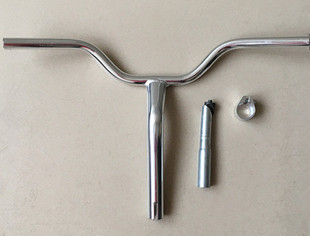 简易款电动车车把铝合金龙头太子一体车把立管卡口车把三件套l