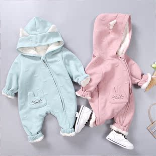 爬服秋婴儿春秋哈衣连身衣新生儿长袖秋冬出生服衣服男女宝宝秋季