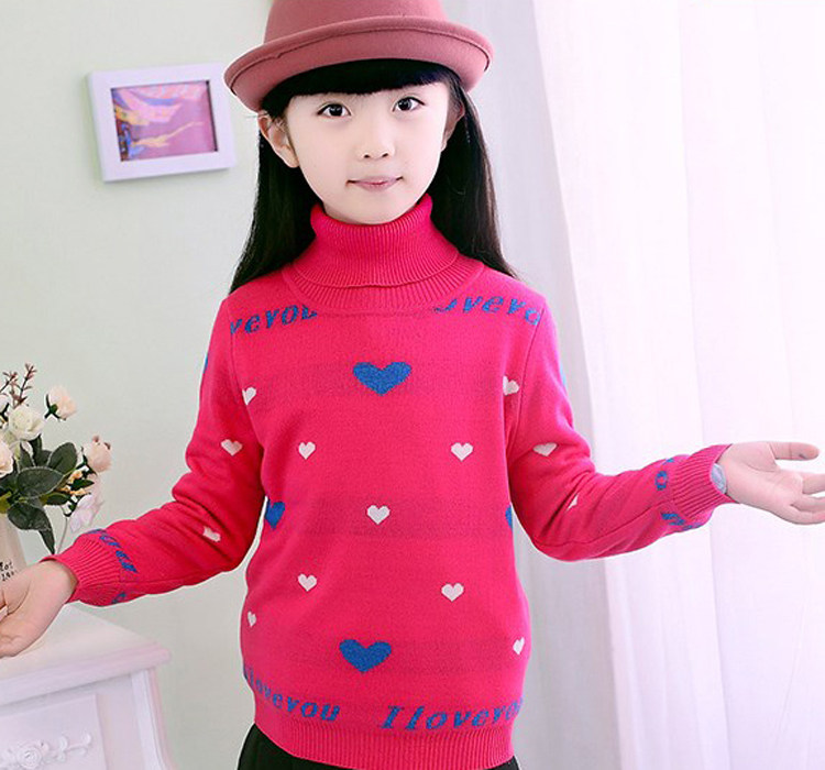 女童毛衣加绒套头中大童羊毛打底衫儿童加厚12-15岁女孩毛衣冬季9