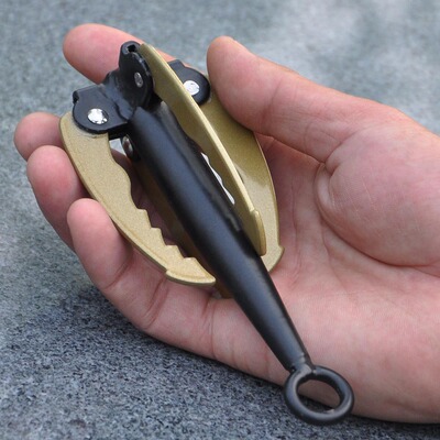 钓鱼水草刀锚刀不锈钢折叠四钩垂钓打窝镰刀割草除草刀渔具用品