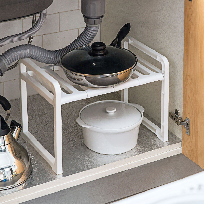 不锈钢水槽下置物架橱柜锅架厨房用品菜架子收纳架储物架落地层架