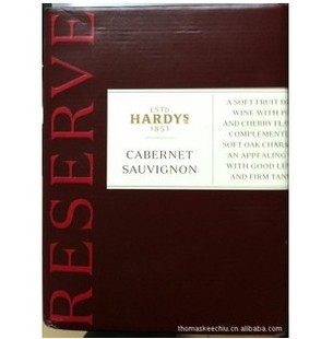 香港进口 澳洲哈迪 赤霞珠红酒 hardys 1853 原装进口 英文版