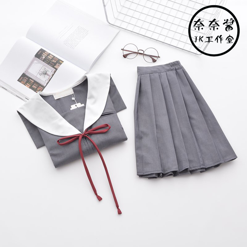僵尸猫赤一本襟软妹不良少女暗黑系 正统jk制服 长袖水手服套装
