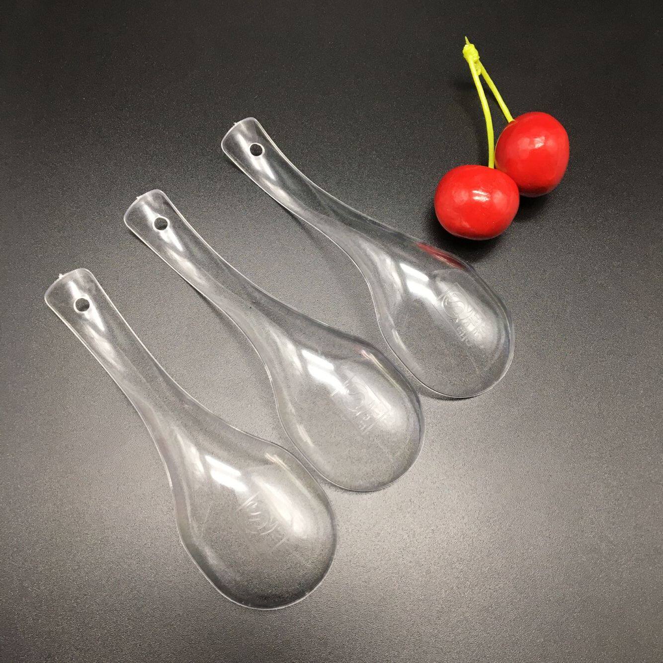 一次性透明塑料加厚水晶勺高档航空大头勺子饭勺汤勺调羹勺80只