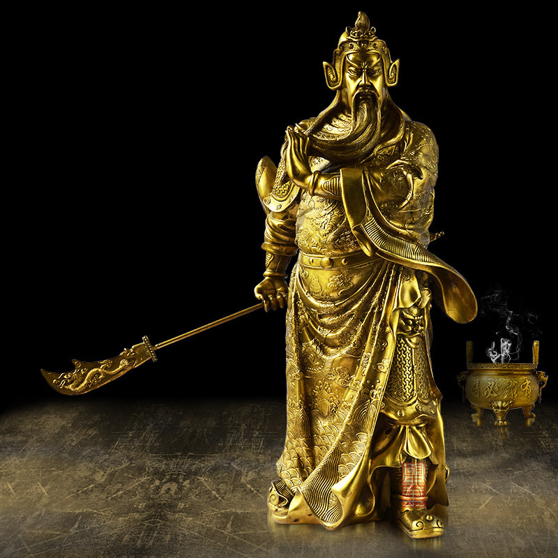 望美关公摆件招财纯铜武财神关公铜像办公室开业礼品特