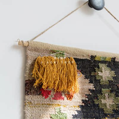 波西米亚风格挂毯壁毯纯棉手工编织几何设计图案墙面装饰挂毯北欧