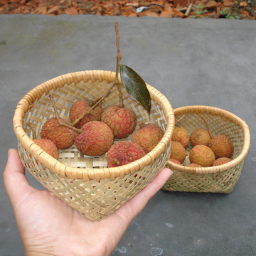 竹编簸箕 茶道用品 竹茶具 茶盘 水果盘竹编 水果篮 竹果盘