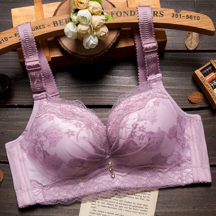 聚拢文胸小胸厚上托收副乳调整型胸罩性感黑白色薄款内衣女无钢圈_7折