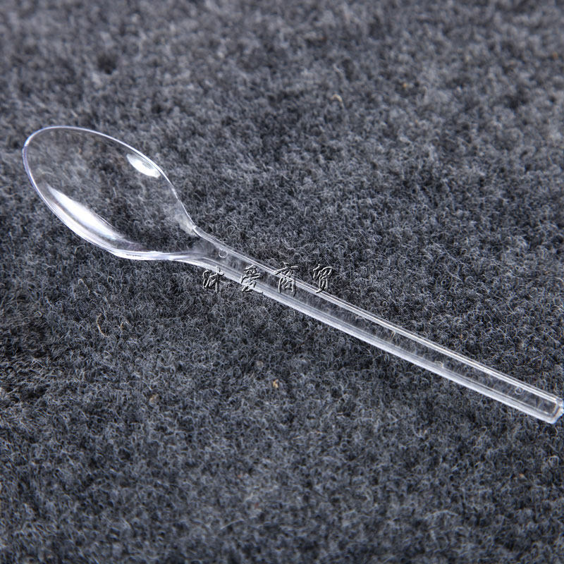 乐点一次性勺子透明勺 酸奶果冻勺 甜品勺 蛋糕勺 冰淇淋勺 100支