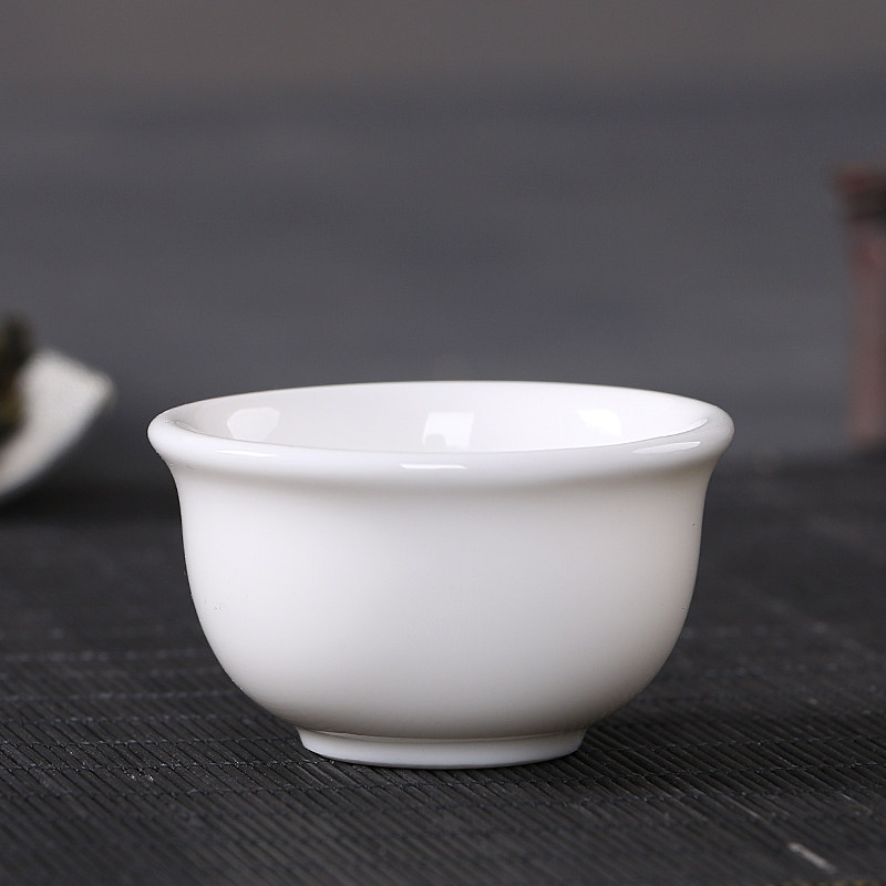 德化白瓷小茶杯品茗杯功夫茶杯主人杯高温薄胎单杯透白玉瓷个人杯