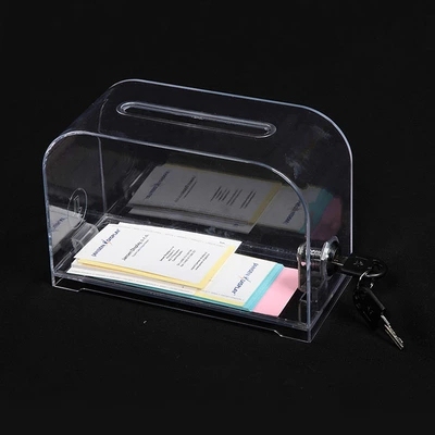 科记名片盒 展会用大容量请赐名片箱 亚克力名片收纳盒科记 包邮