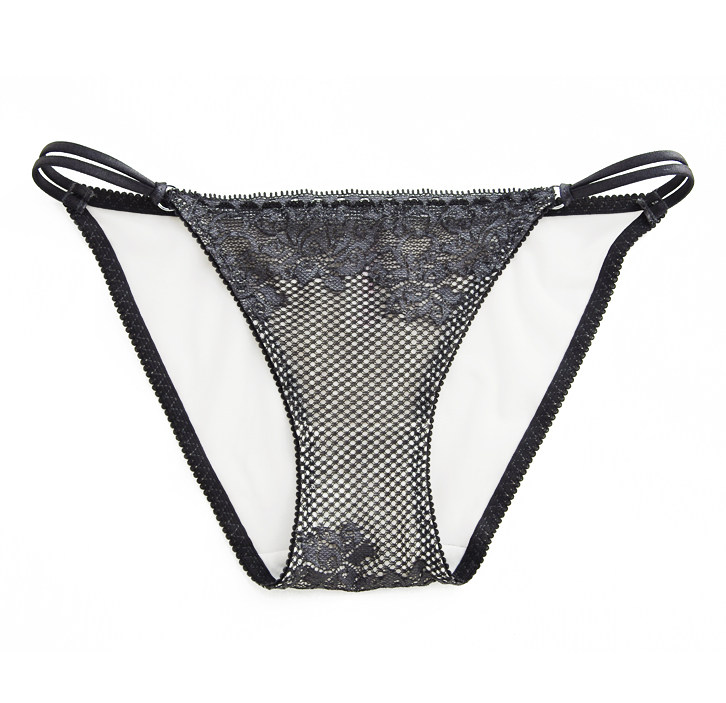 3条包邮!法国精致蕾丝性感细绳低腰女士三角内裤 高端灰