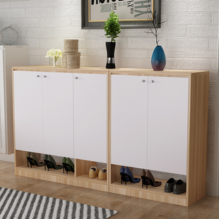 鞋柜简约现代门厅柜多功能储物柜客厅组装简易实木多层鞋架经济型