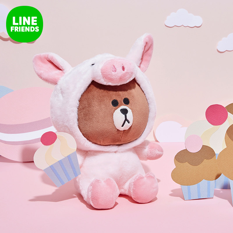 line friends 丘可毛绒公仔 动漫周边萌趣毛绒玩具女生生日礼物